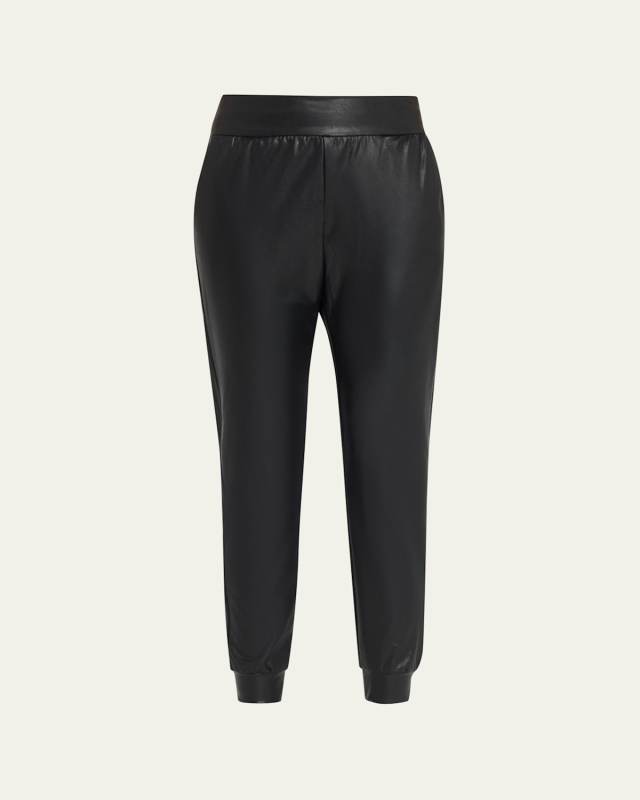 Faux-Leather Jogger Pants