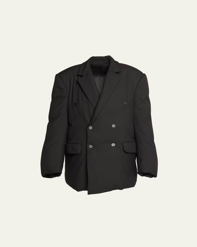 Double-Breast Padded Oversized Wool Jacket