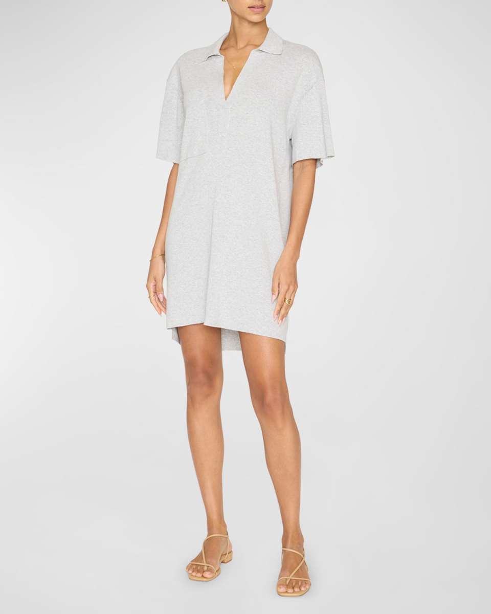 Fai Elbow-Sleeve Polo Mini Dress