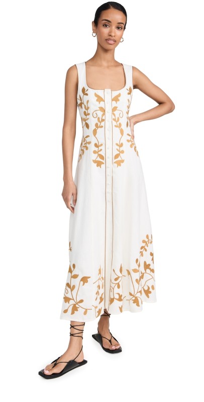 Lug Von Siga Mila Dress Off White/Mustard
