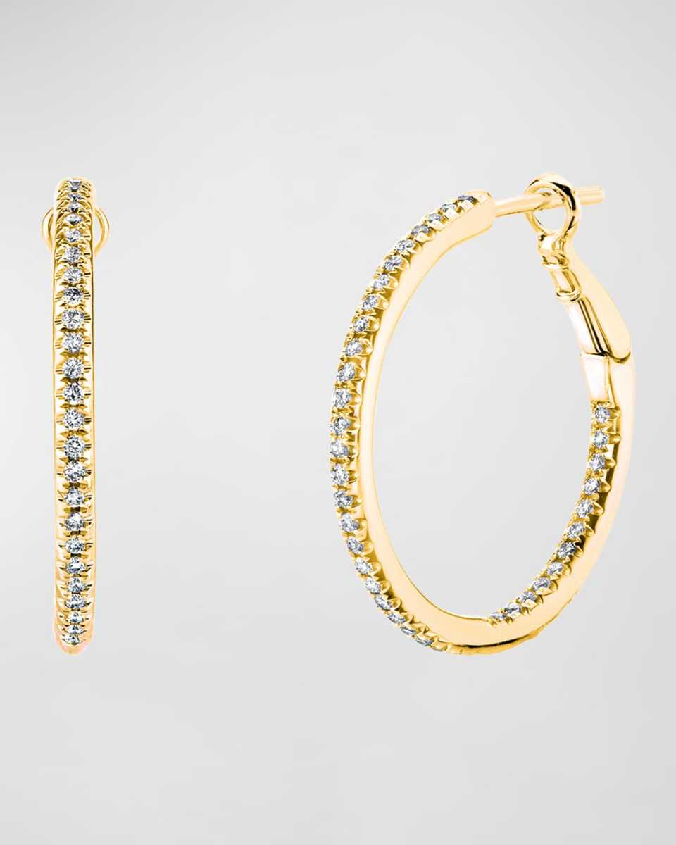 x Danielle Klein 18k Gold Round Diamond Hoop Earrings, 0.75tcw/0.75"L