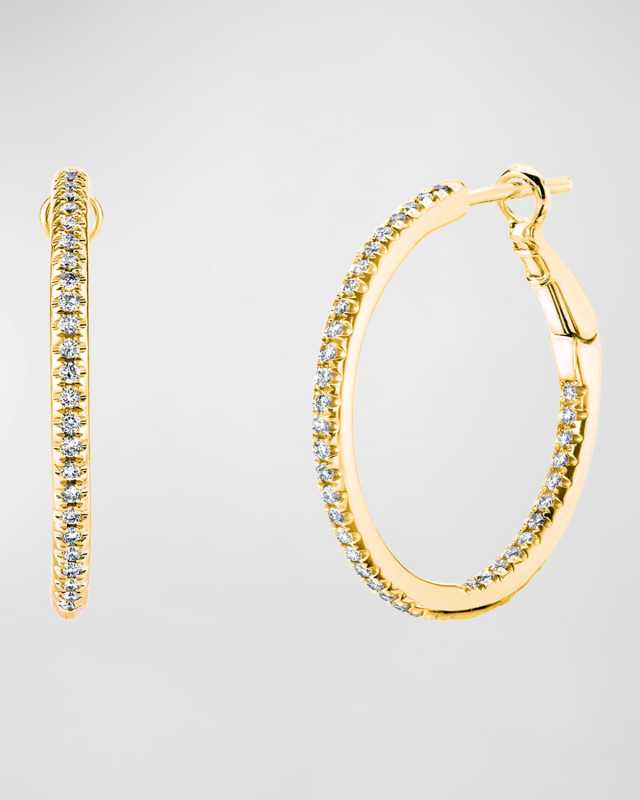 x Danielle Klein 18k Gold Round Diamond Hoop Earrings, 0.75tcw/0.75"L