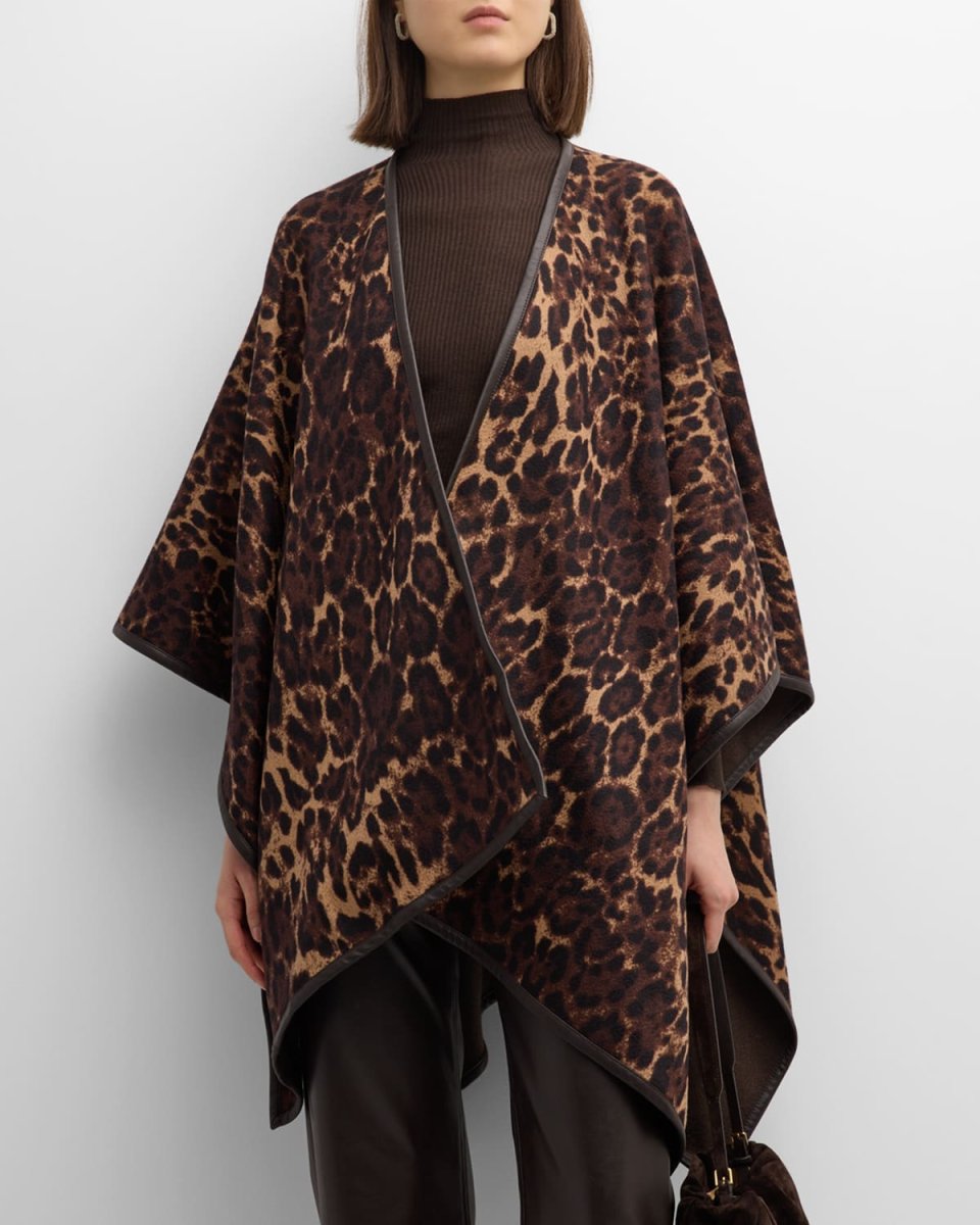 Reversible Jaguar Cashmere & Leather Cape