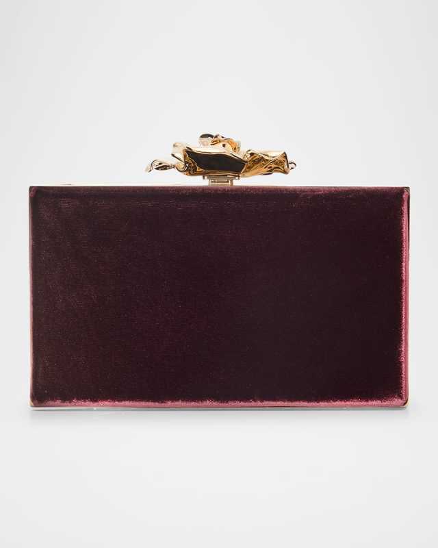 Frame Flower Velvet Minaudiere