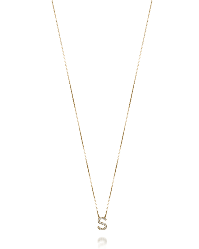Amelia 14k Gold Initial Diamond Necklace