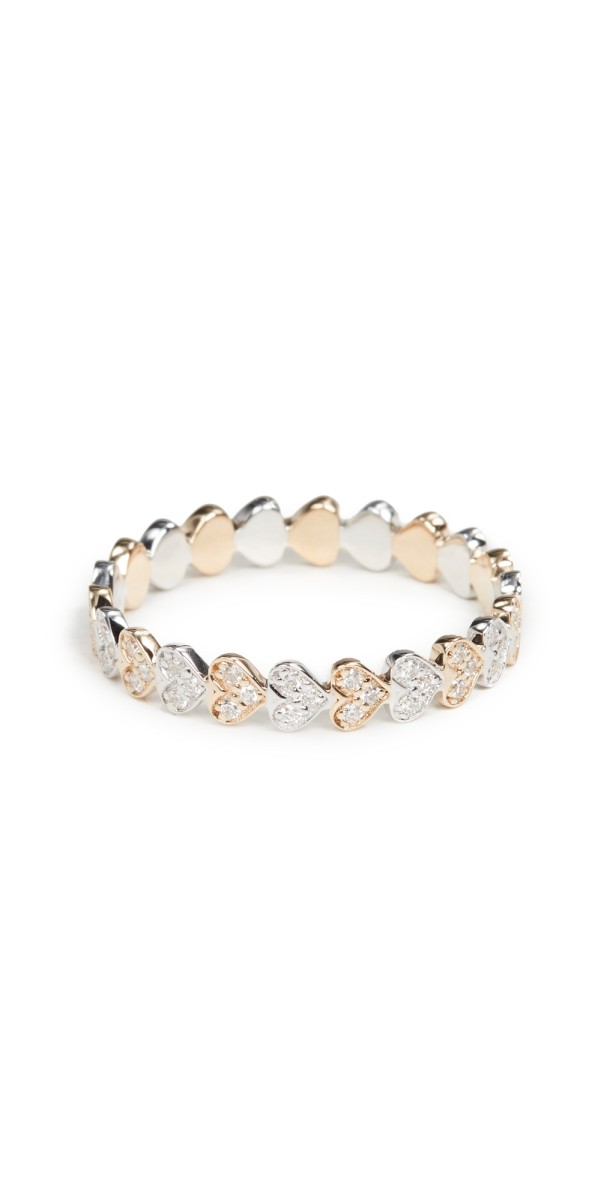Sydney Evan Tiny Heart Eternity Ring Yellow/Gold