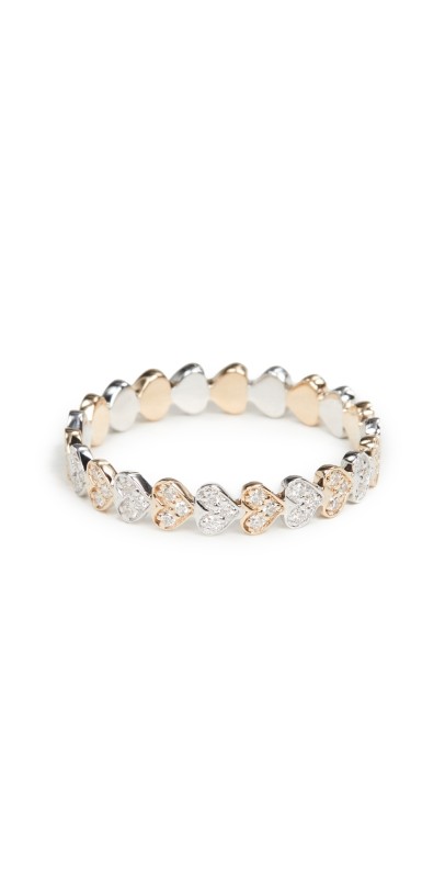 Sydney Evan Tiny Heart Eternity Ring Yellow/Gold