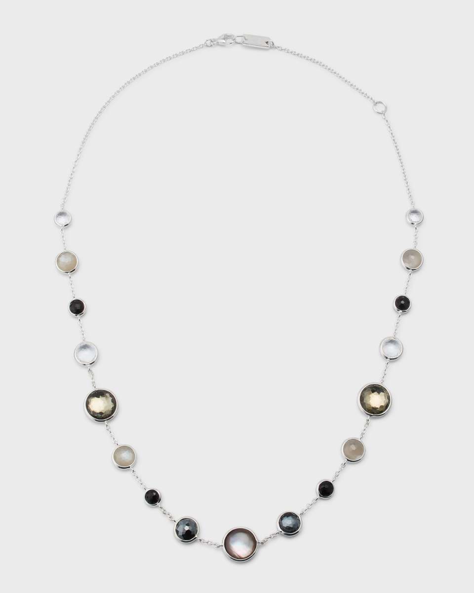 925 Lollipop Lollitini Short Necklace in Black Tie, 16-18"L