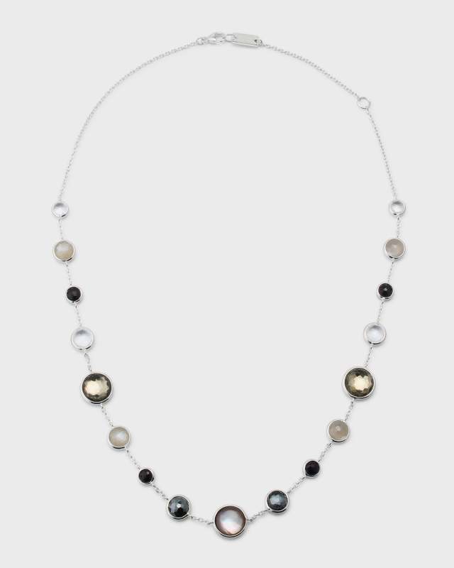 925 Lollipop Lollitini Short Necklace in Black Tie, 16-18"L