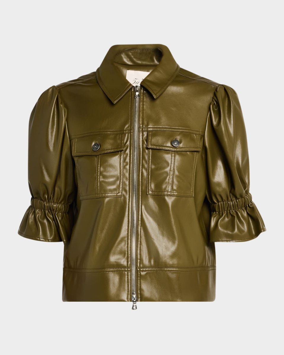 Holly Cropped Vegan Leather Jacket