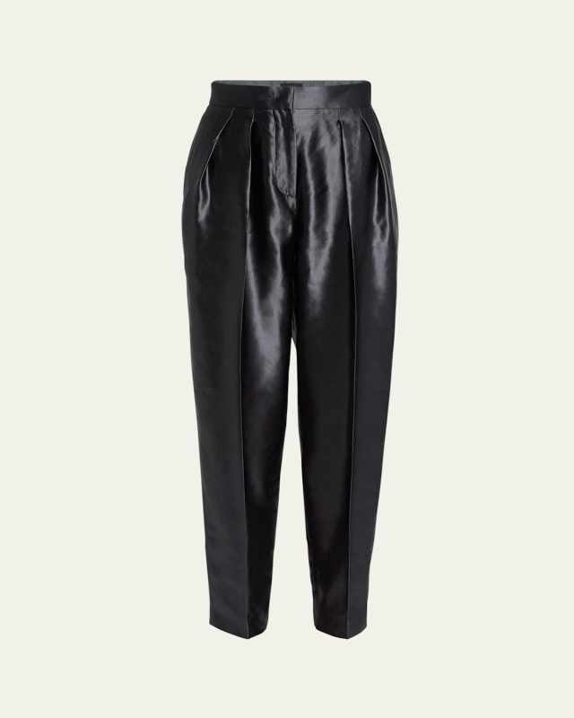 Pleated Linen Silk Trousers