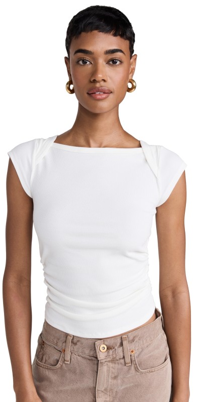 The Line by K Beck Short Sleeve Tee White