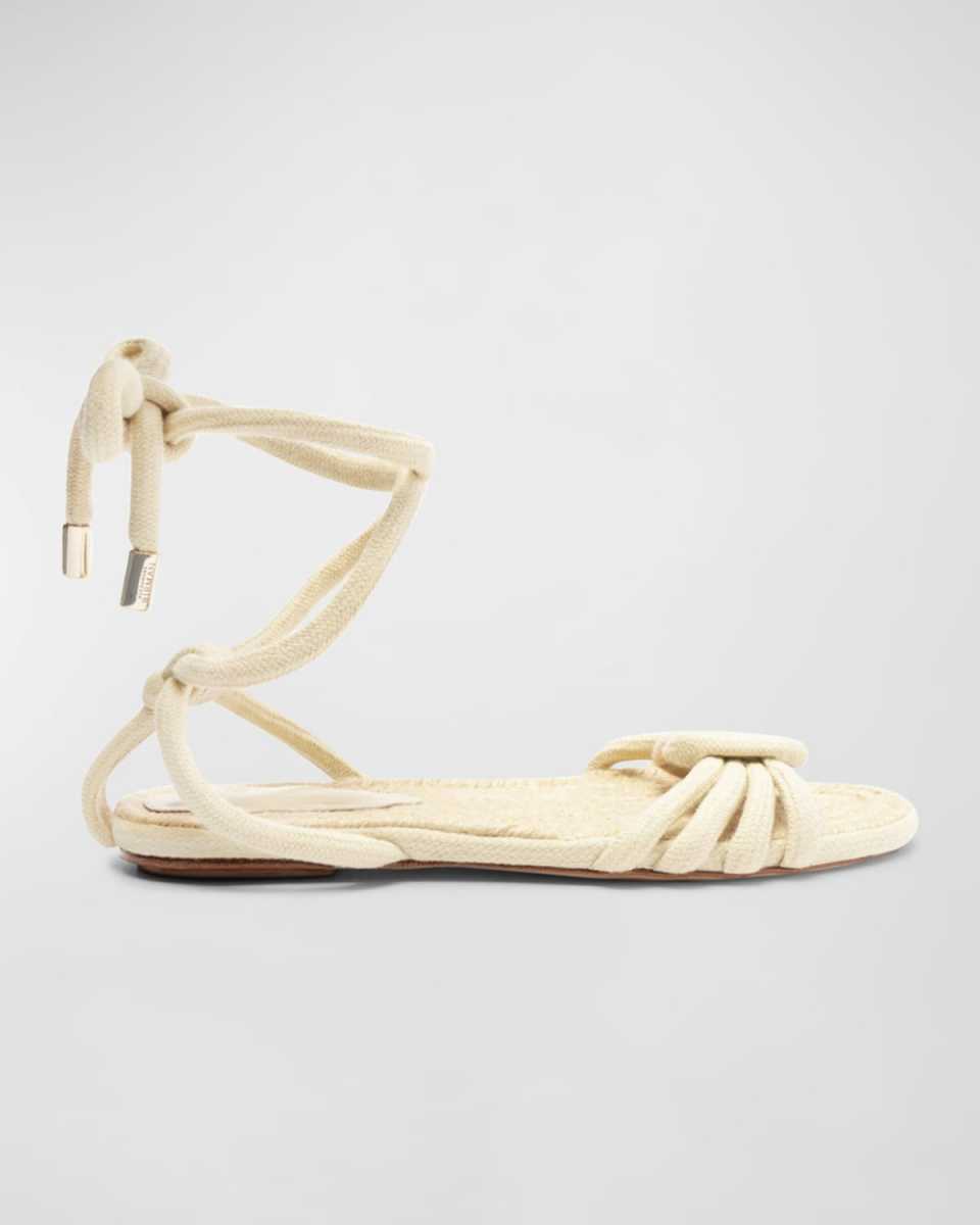 Vicky Knotted Rope Ankle-Tie Sandals