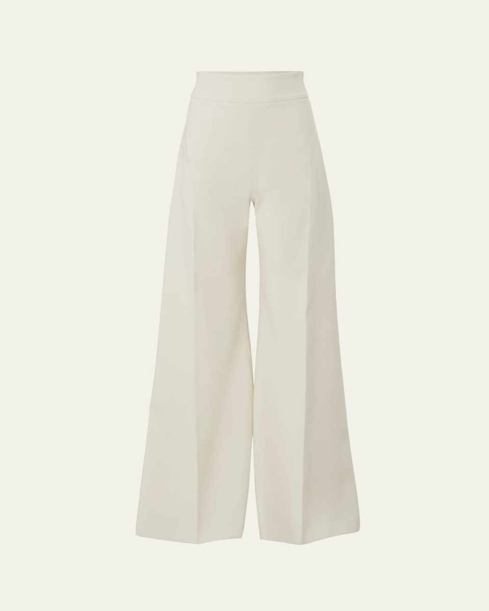 High Waist Wide Leg Wool Pants