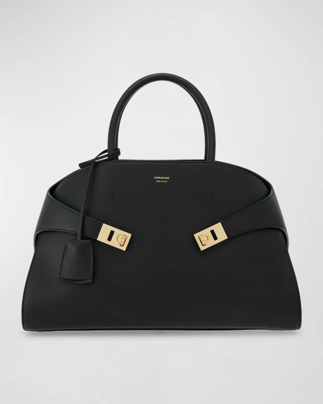 Hug Gancini Medium Leather Top-Handle Bag