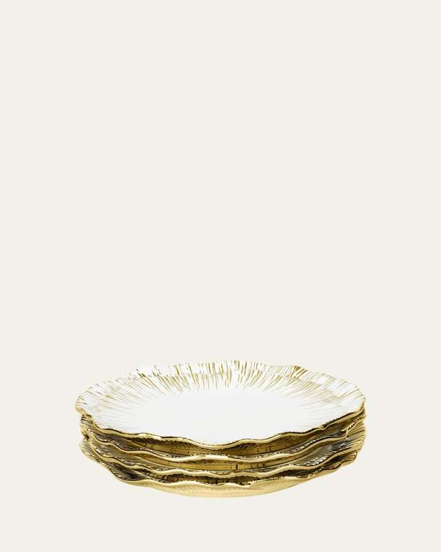 Porcelain Anemone Salad Plates, Set of 4
