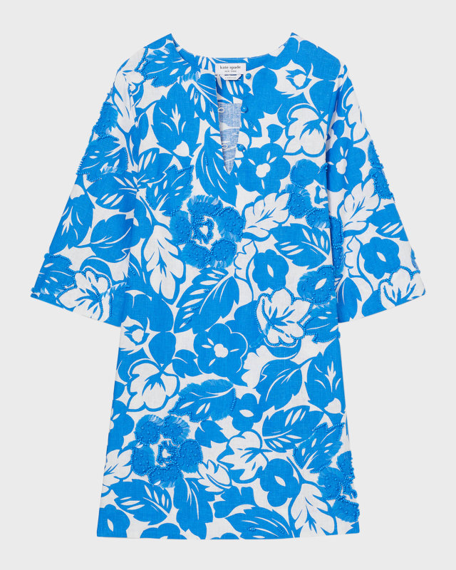tropical foliage beaded tunic