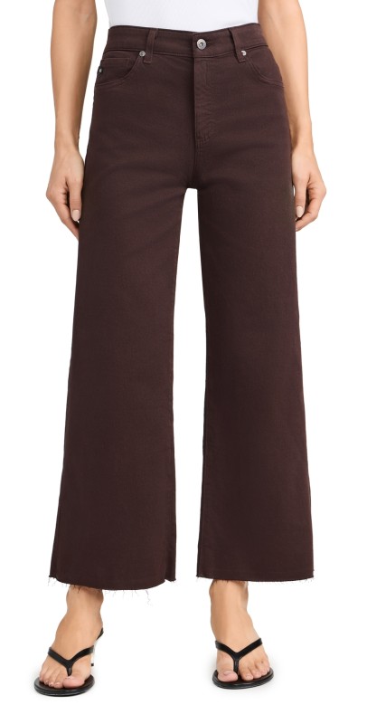 AG Saige Wide Leg Crop Jeans Amaretto Noir