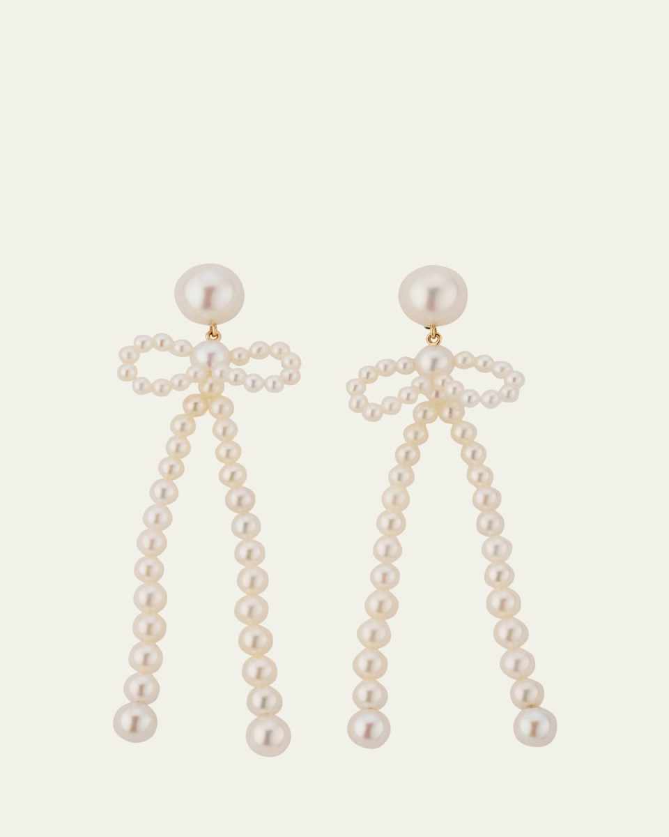 Bow Rosette Dangle Earrings