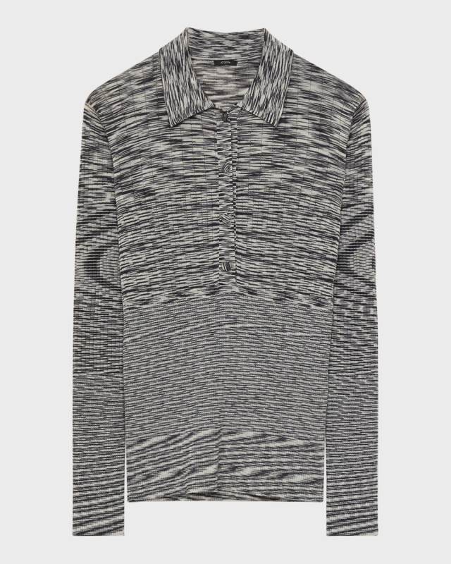 Abstract-Print Wool-Blend Polo