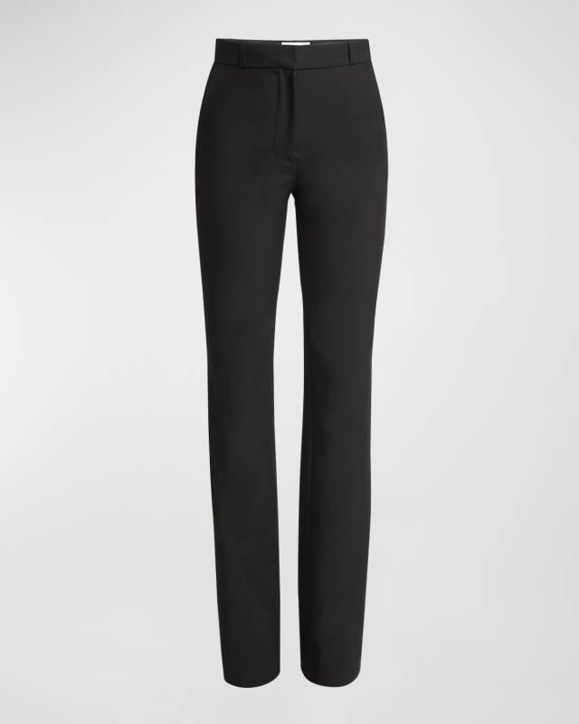 High-Rise Straight-Leg Tailored Trousers