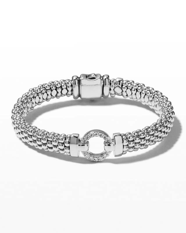 Enso Diamond Caviar Rope Bracelet, 9mm