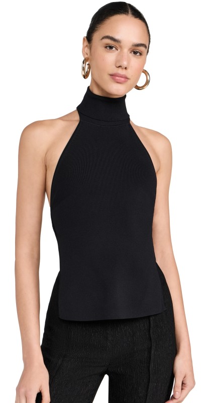 Cult Gaia Wake Knit Top Black