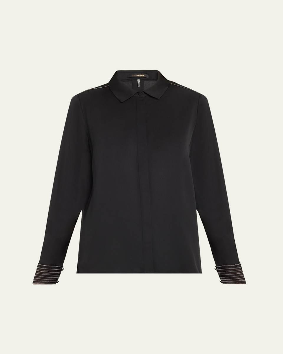 Havana Chain-Trim Silk Blouse