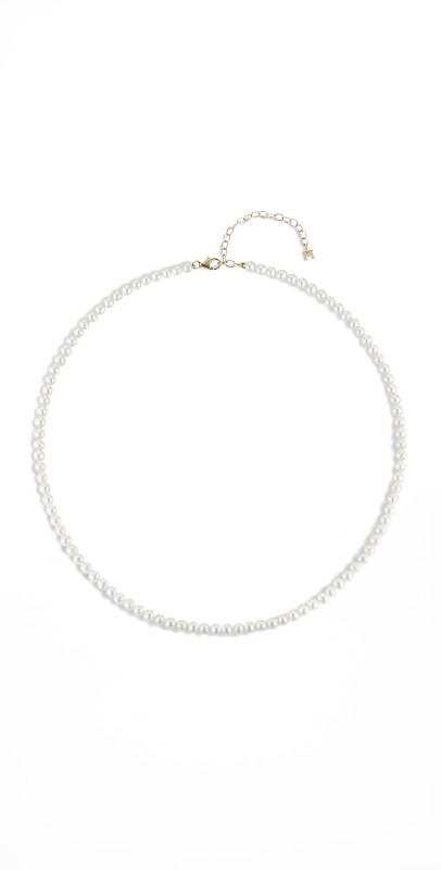 Mateo 4mm Pearl Beaded Choker 14kt Yellow Gold