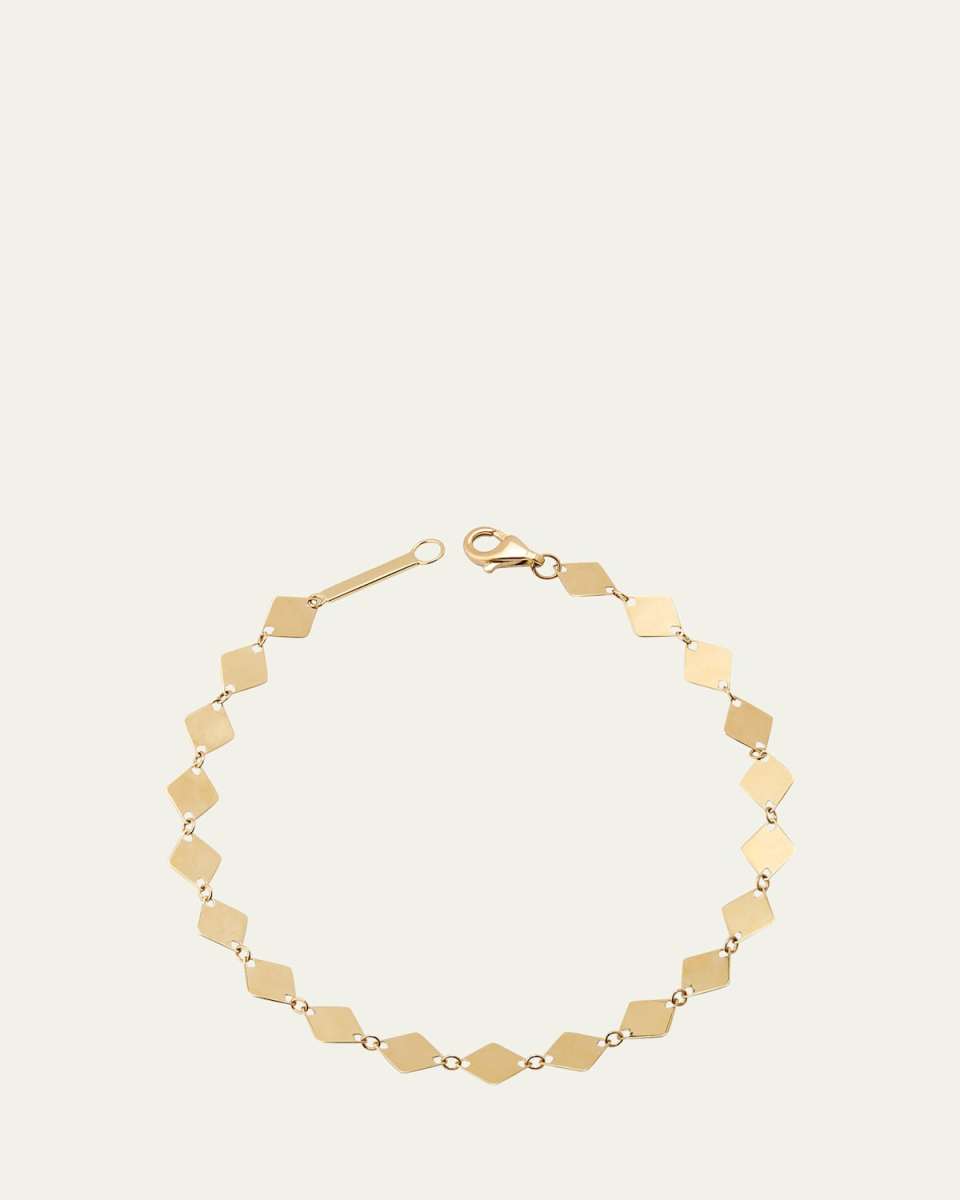 14K Yellow Gold Single Strand Laser Kite Chain Bracelet