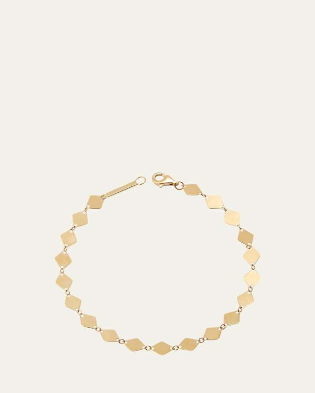 14K Yellow Gold Single Strand Laser Kite Chain Bracelet