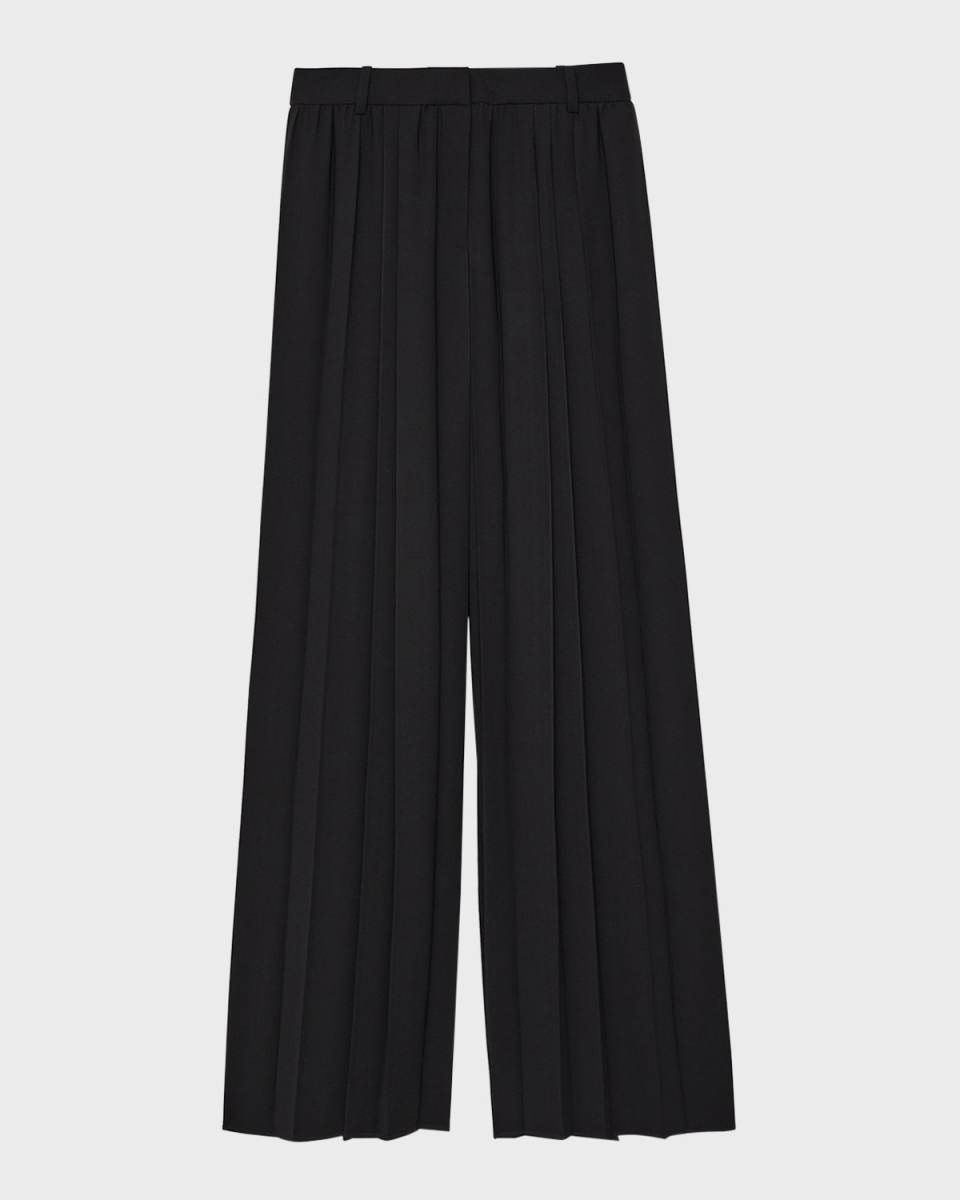 Tibre High-Rise Pleated Wide-Leg Pants