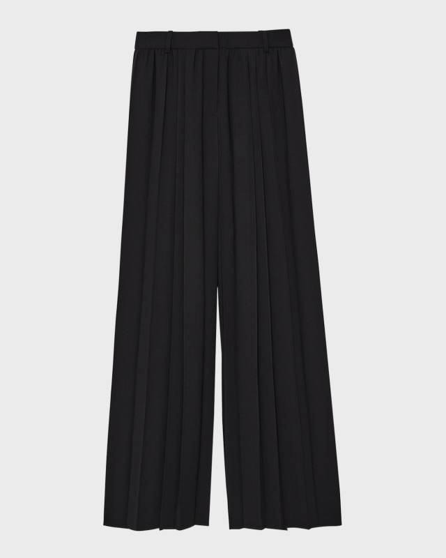 Tibre High-Rise Pleated Wide-Leg Pants