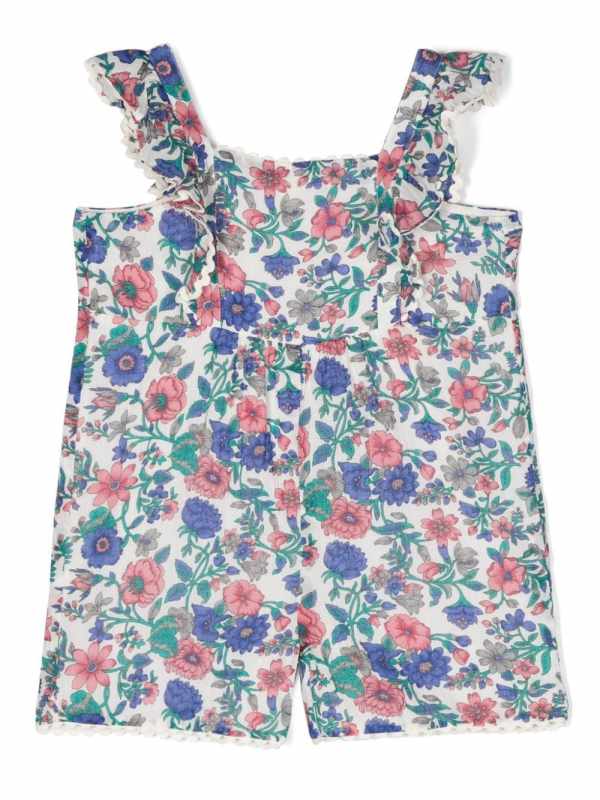 floral-pint cotton playsuit