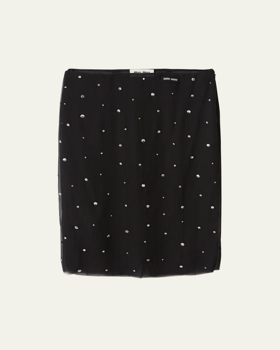 Chiffon Crystal Low-Waist Tube Skirt