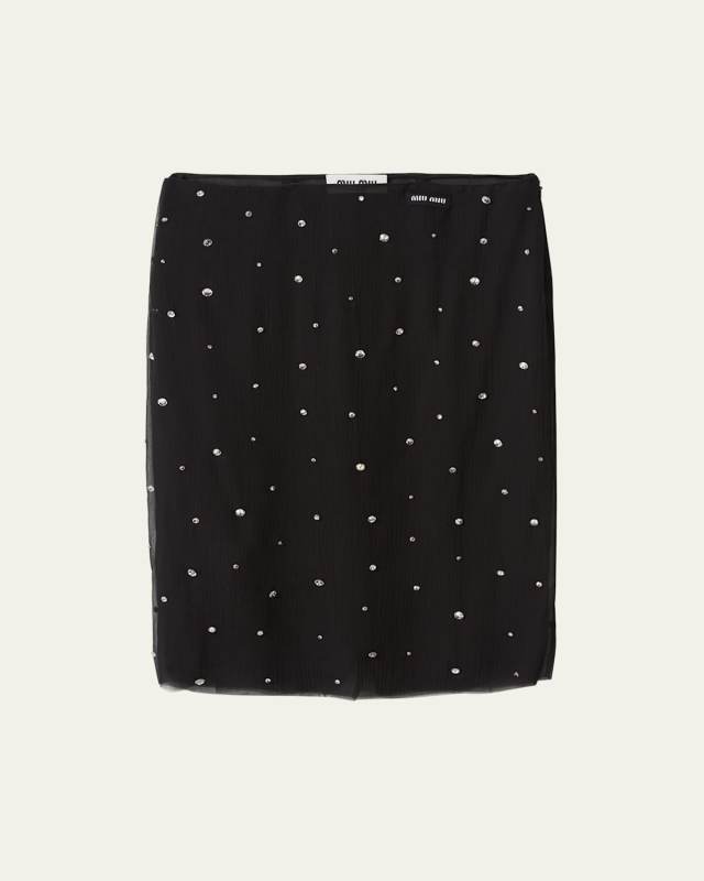 Chiffon Crystal Low-Waist Tube Skirt