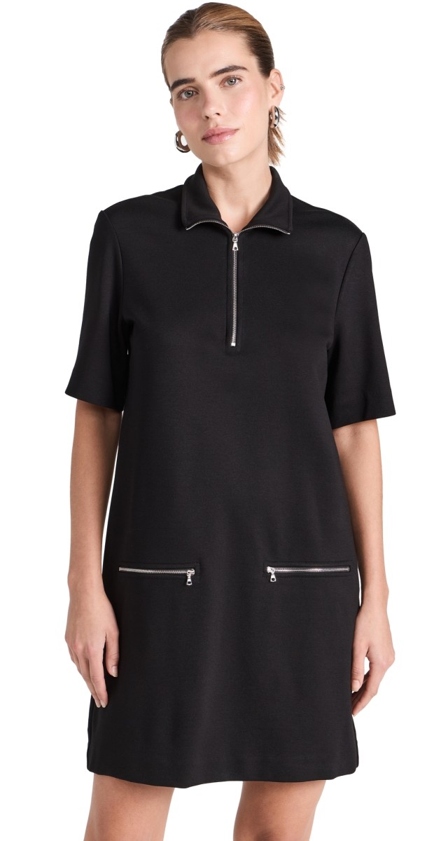 Rosetta Getty Zip Up Shift Dress Black