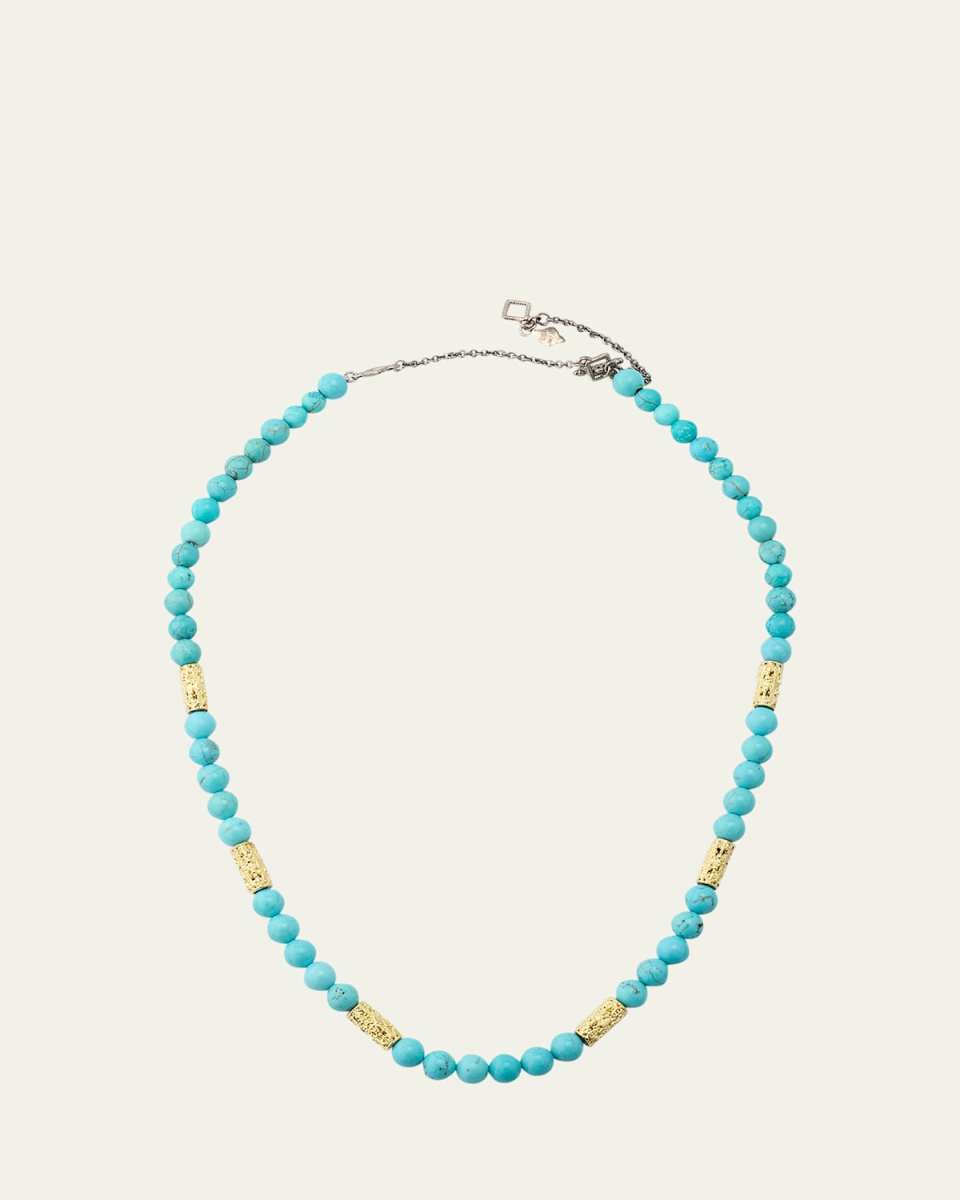 Turquoise Beaded Necklace, 16-20"L