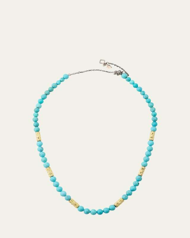 Turquoise Beaded Necklace, 16-20"L