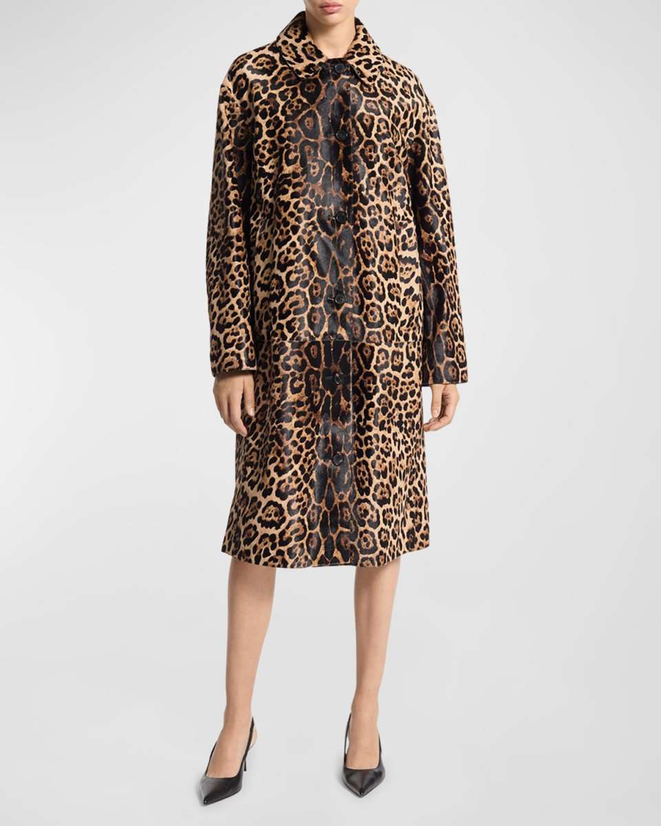 Oversized Jaguar-Print Coat