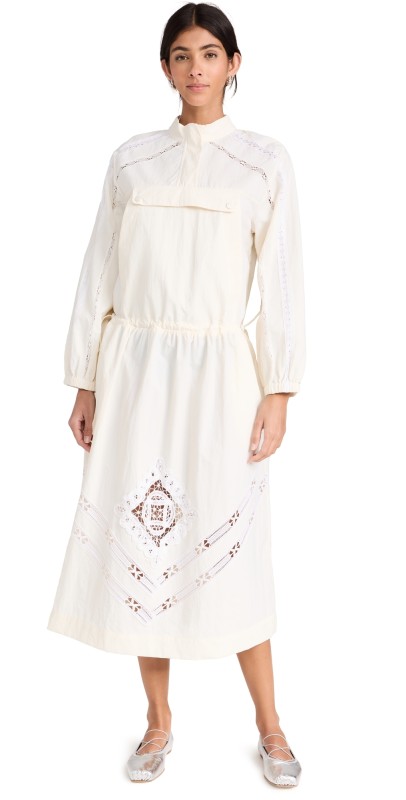 Sea Anisley Windbreaker Dress Cream