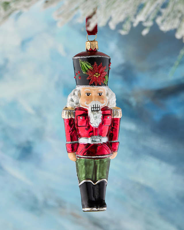 Glass Nutcracker Ornament