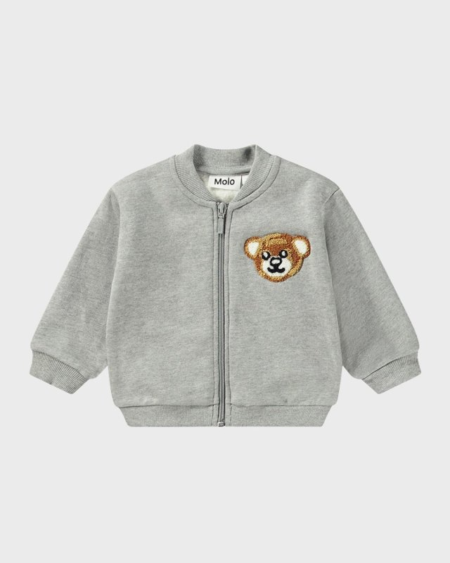 Girl's Dazzle Teddy Embroidered Zip Up, Size 3M-