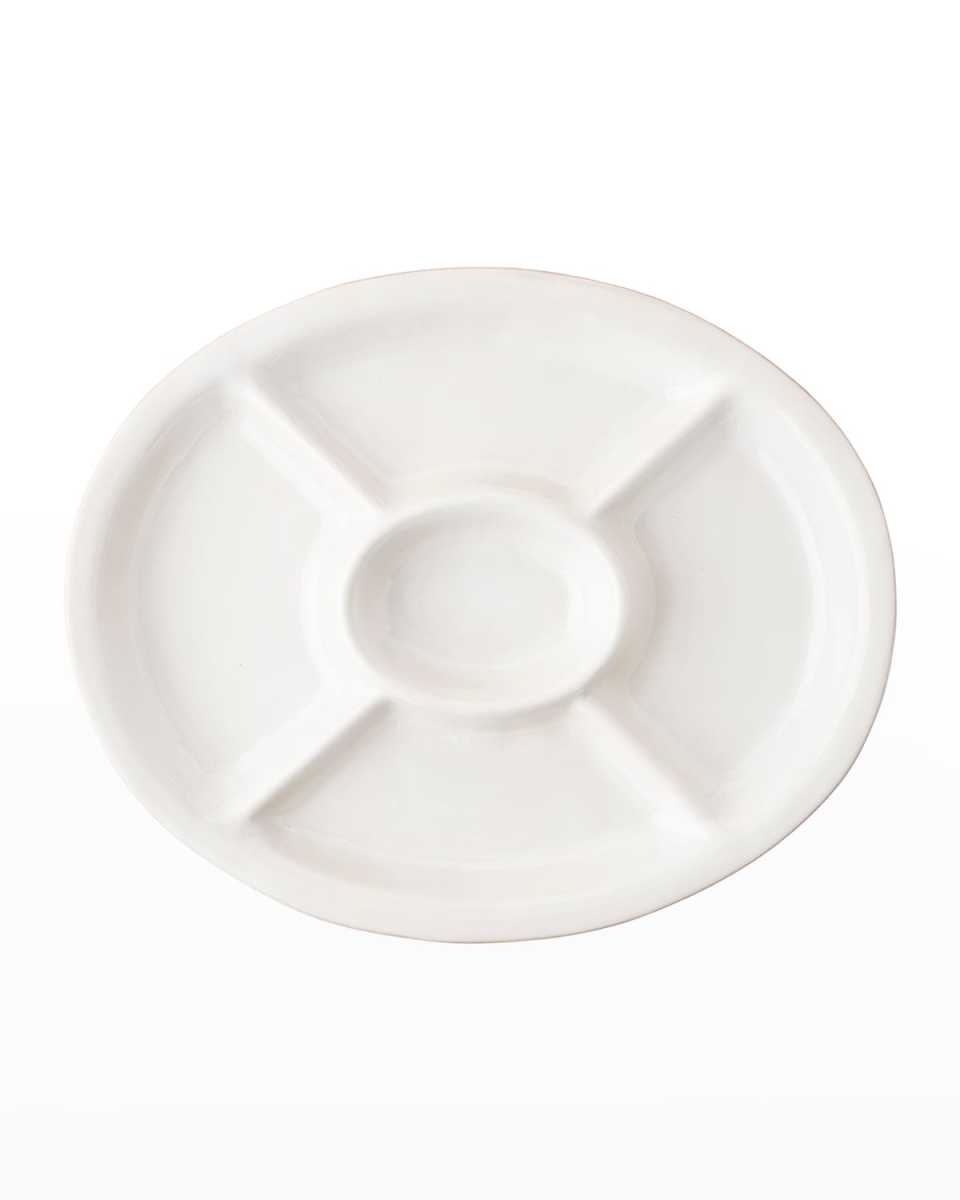 Puro 15" Crudite Platter - Whitewash