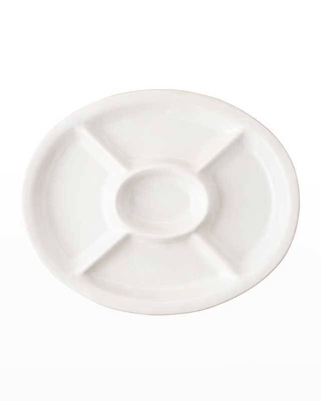 Puro 15" Crudite Platter - Whitewash