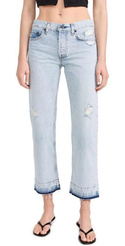 ASKK NY Low Rise Straight Jeans Bleach Destroy