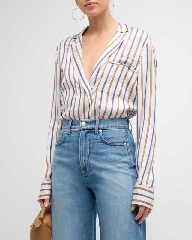 Lusanne Striped V-Neck Top