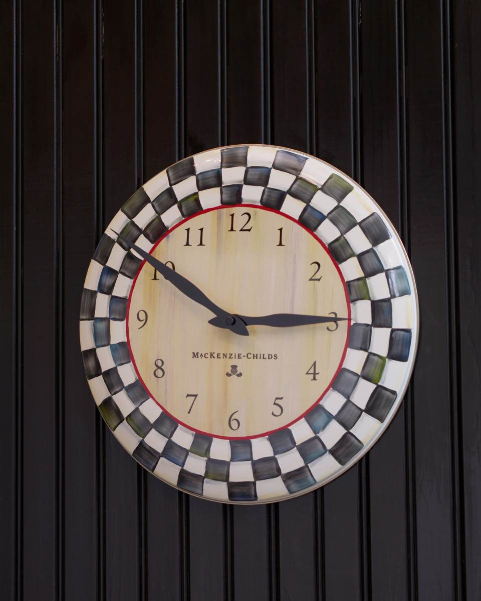 Courtly Check Enamel Clock