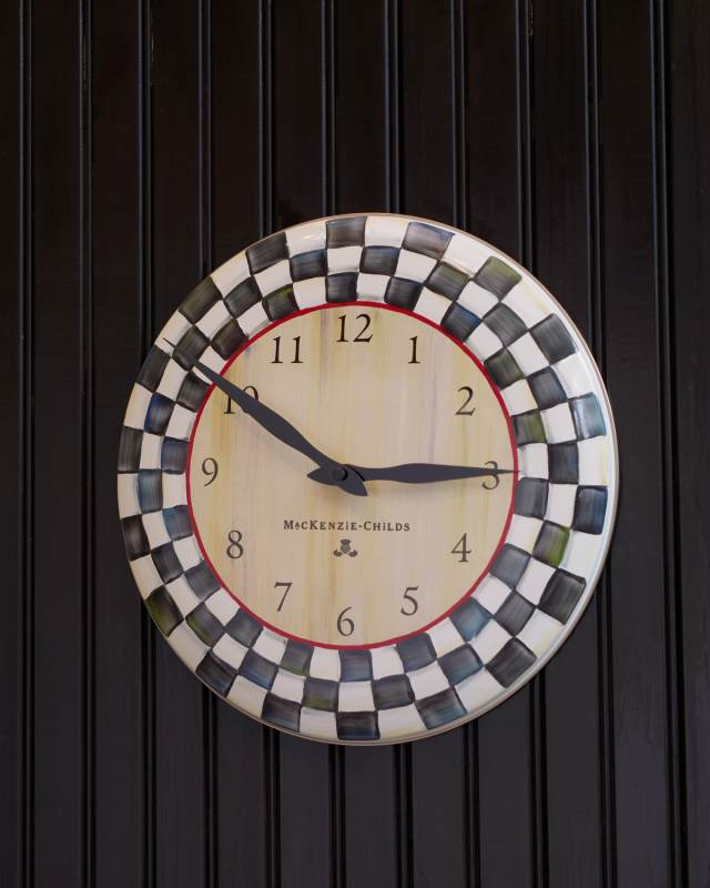 Courtly Check Enamel Clock