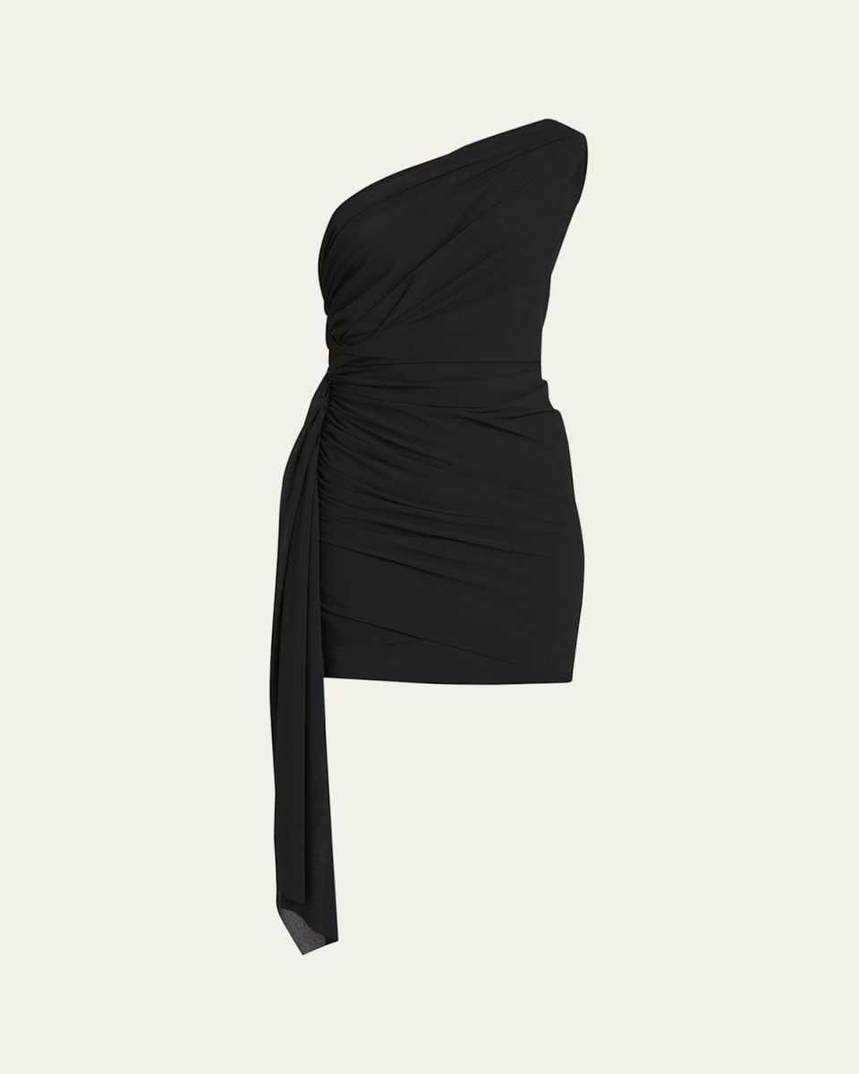 Twisted One-Shoulder Mini Dress